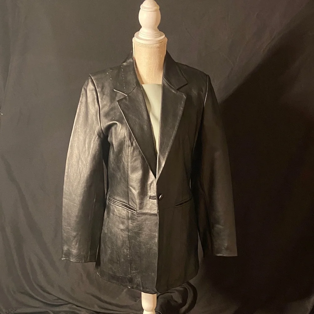 Denim and Co Black Leather Jacket